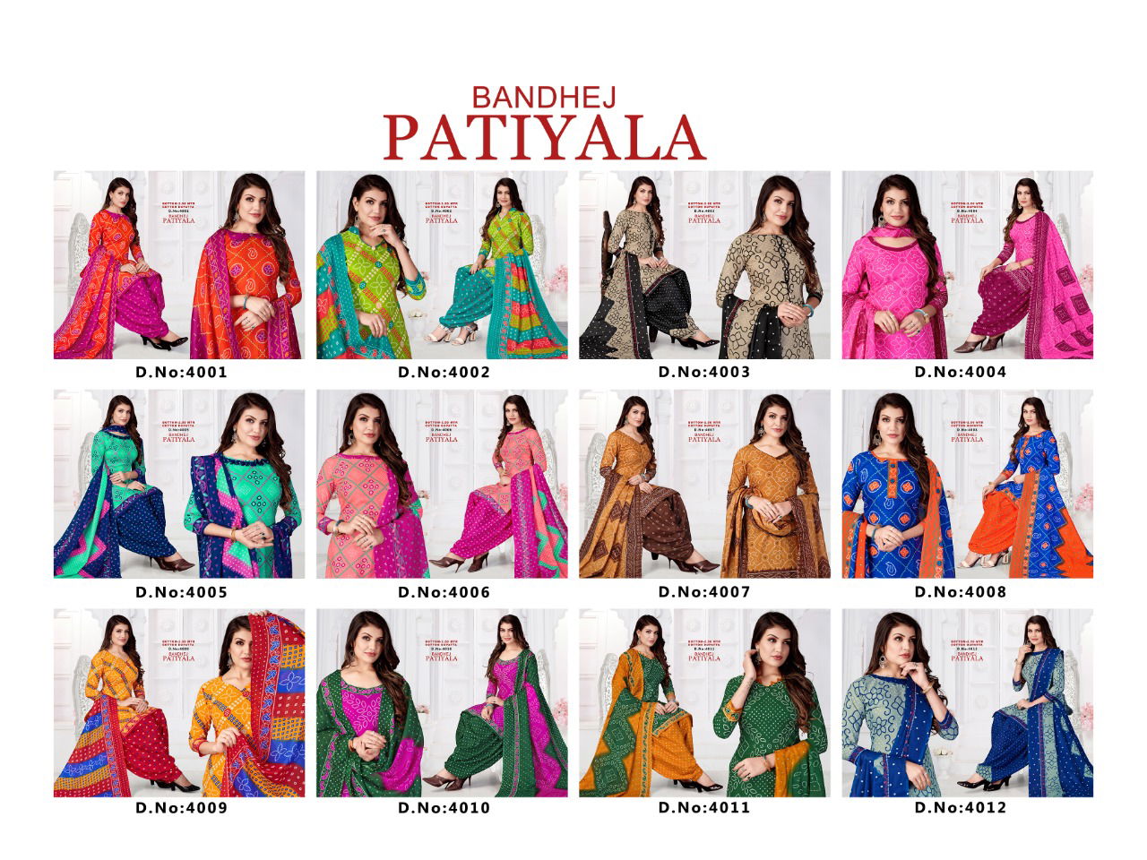 Bandhej Patiyala 4 Fancy Regular Wear Cotton Printed Designer Dress Material Collection